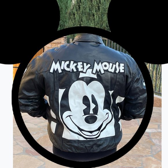 Disney Other - - [RARE] DISNEY Vintage Mickey Film Strip BW Leather Jacket